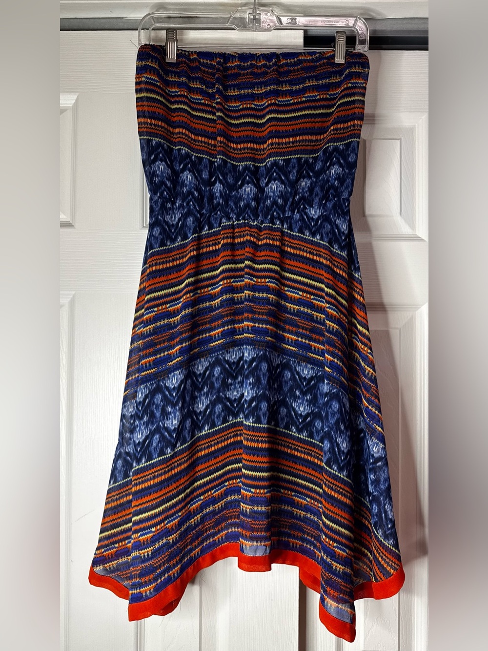 Maeve by Anthropologie Multicolor Strapless Handkerchief Hem Dress - Size XS - Picture 2 of 5